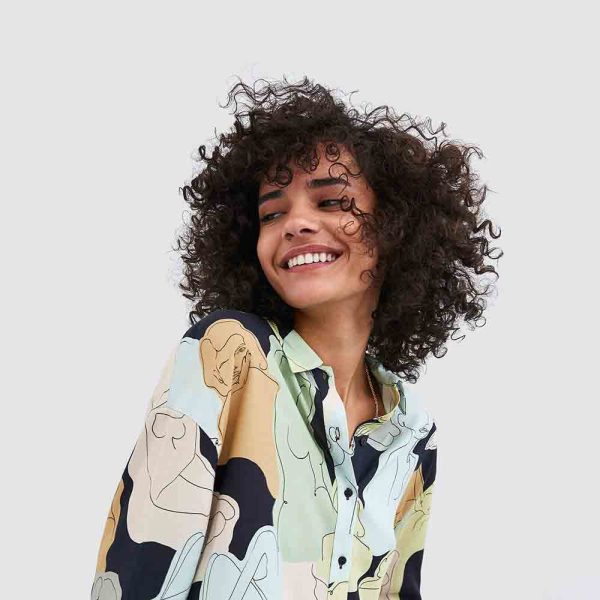 sac tava Abstract Print Cotton Blouse